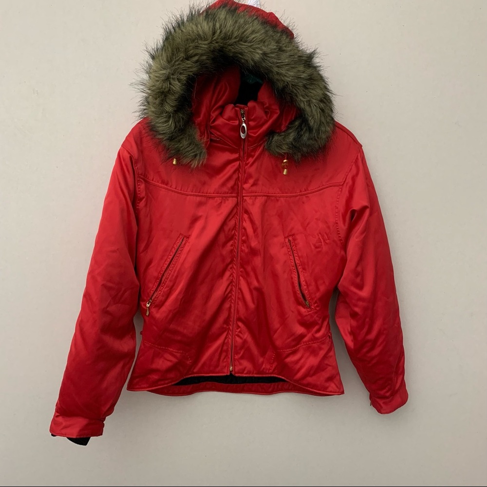 Obermeyer Northern Lights Women's Satin Ski Jacket Faux Fur Hood